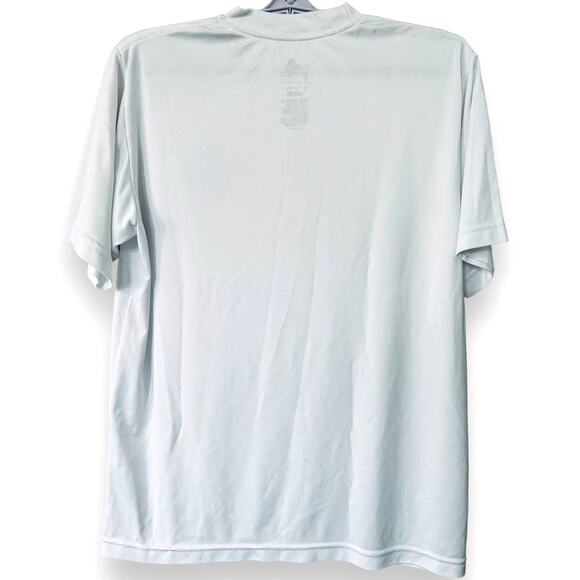 Adidas Mens X Large ClimaLite Shirt Contrast Stitches Logo White - Picture 3 of 7